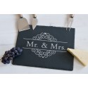 Deska do serów z akcesoriami "Mr. & Mrs."