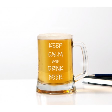Kufel do piwa 'Keep calm and drink beer' dla mężczyzny