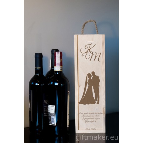 Personalizowane pudełko do wina dla młodej pary