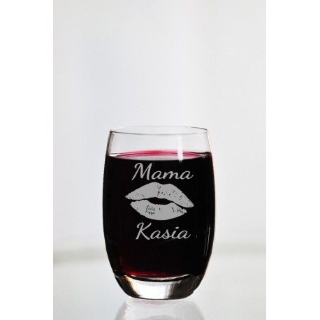 Personalizowana szklanka dla mamy z motywem ust